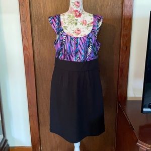 NWOT Perceptions size 16 black purple & blue dress